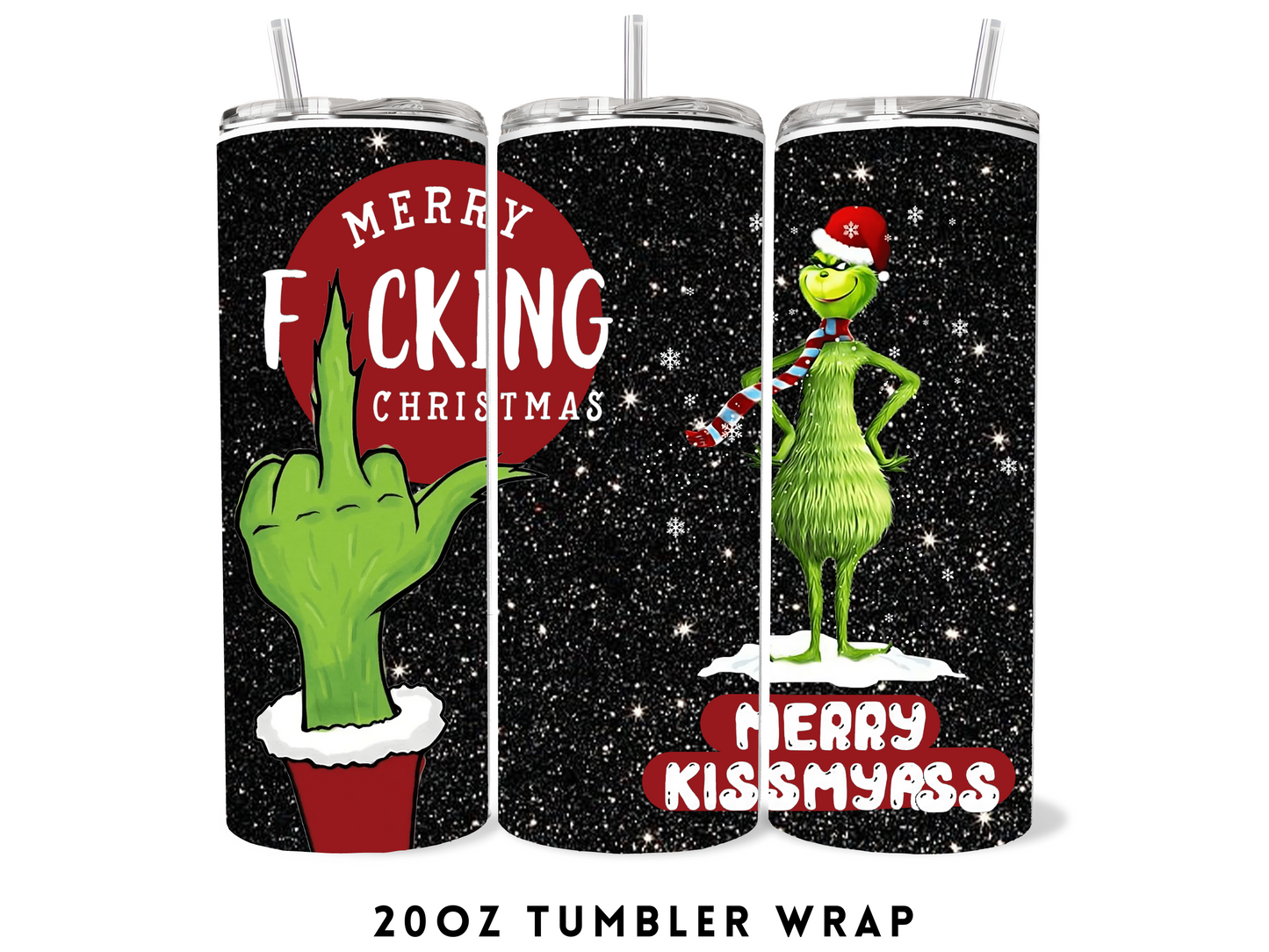 20oz SUBLIMATION TRANSFER- MERRY FING CHRISTMAS