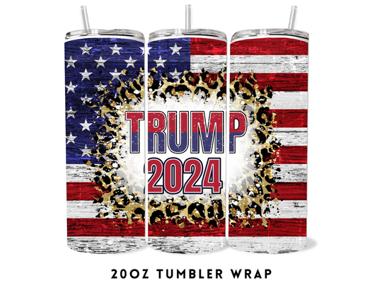 20oz SUBLIMATION TRANSFER- GLITTER TRUMP 2024