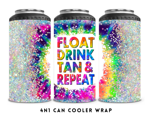 4n1 CAN COOLER- FLOAT DRINK TAN REPEAT