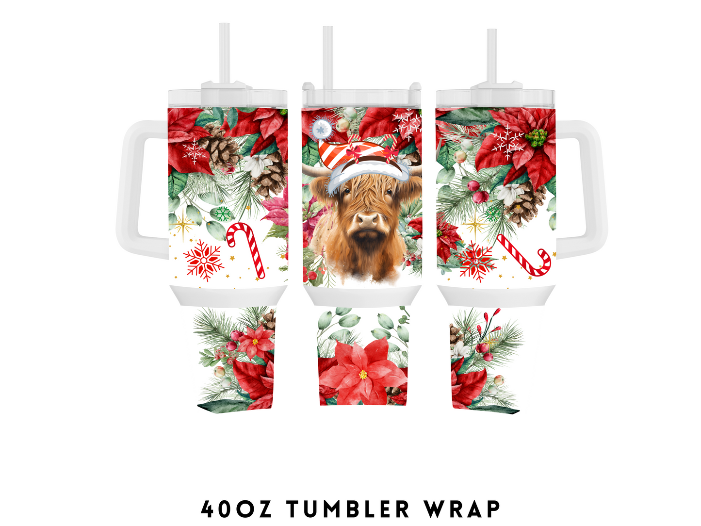 40oz SUBLIMATION TRANSFER- CHRISTMAS HEIFER