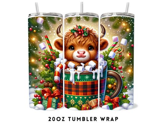 20oz SUBLIMATION TRANSFER- CHRISTMAS HEIFER