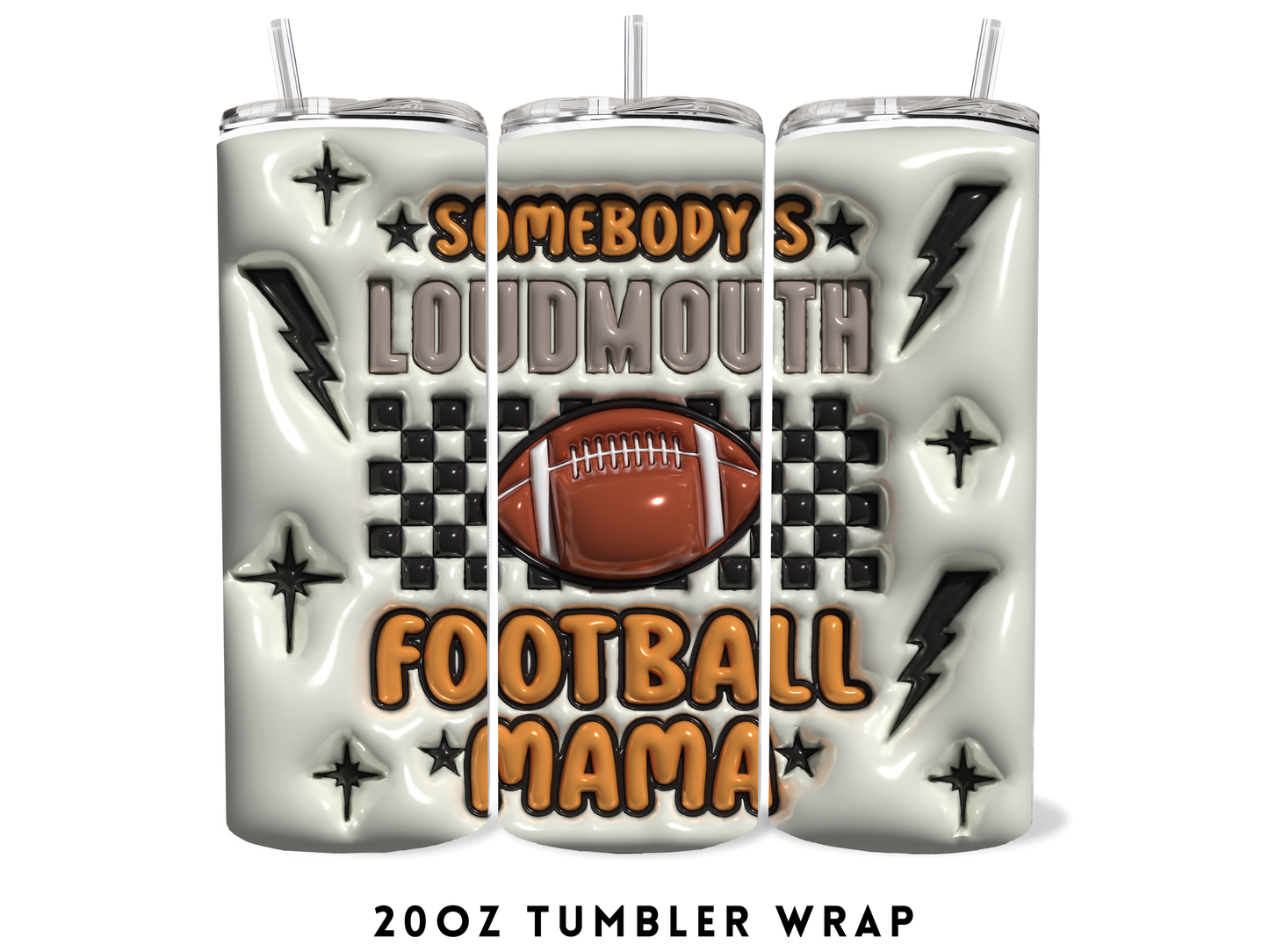 20oz SUBLIMATION TRANSFER- PUFFY FOOTBALL MAMA