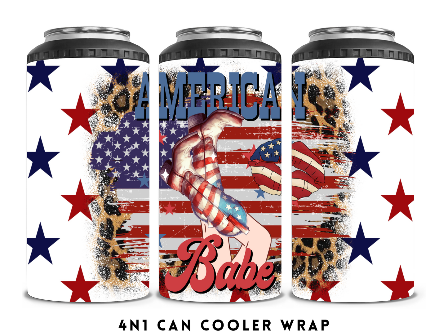 4n1 CAN COOLER- AMERICAN BABE