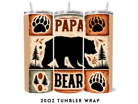 20oz SUBLIMATION TRANSFER- PAPA BEAR