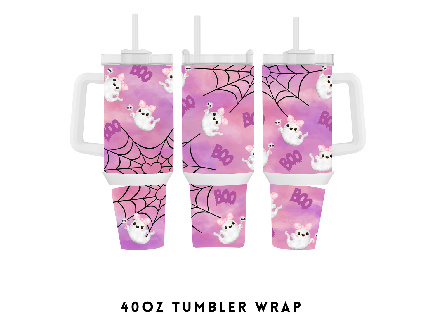 40oz SUBLIMATION TRANSFER- PINK HALLOWEEN