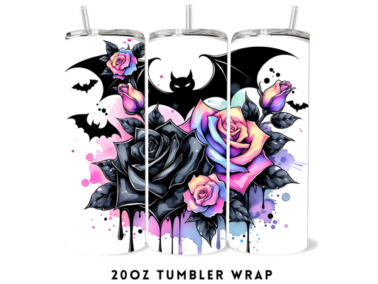 20oz SUBLIMATION TRANSFER- FLORAL BATS