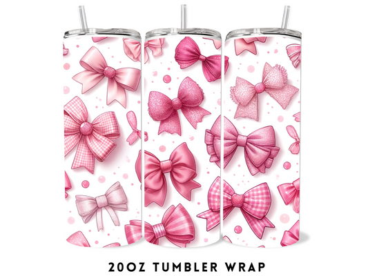 20oz SUBLIMATION TRANSFER- PINK BOWS