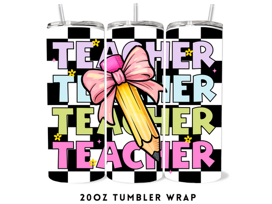 20oz SUBLIMATION TRANSFER- TEACHER BOW