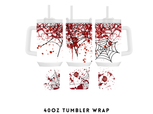 40oz SUBLIMATION TRANSFER- BLOOD SPLATTER AND SPIDER WEBS