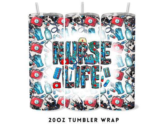 20oz SUBLIMATION TRANSFER- COLORFUL NURSE LIFE