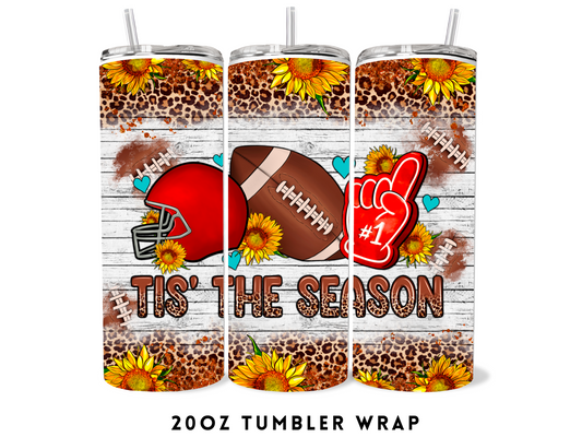 20oz SUBLIMATION TRANSFER- TIS THE SEASON FOOTBALL