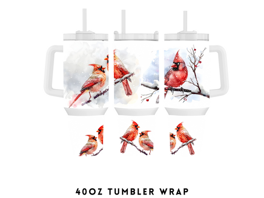 40oz SUBLIMATION TRANSFER- RED CARDINAL