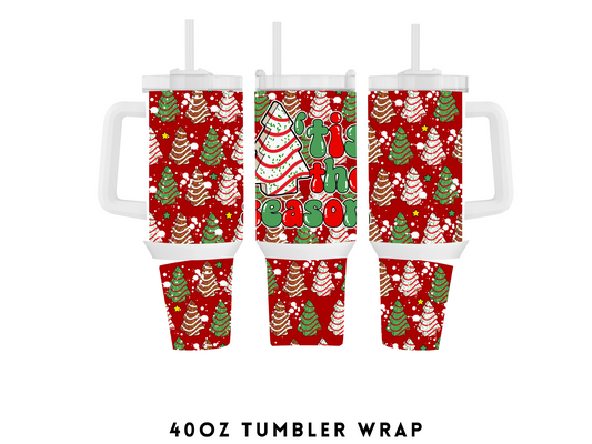 40oz SUBLIMATION TRANSFER- TIS THE SEASON RED