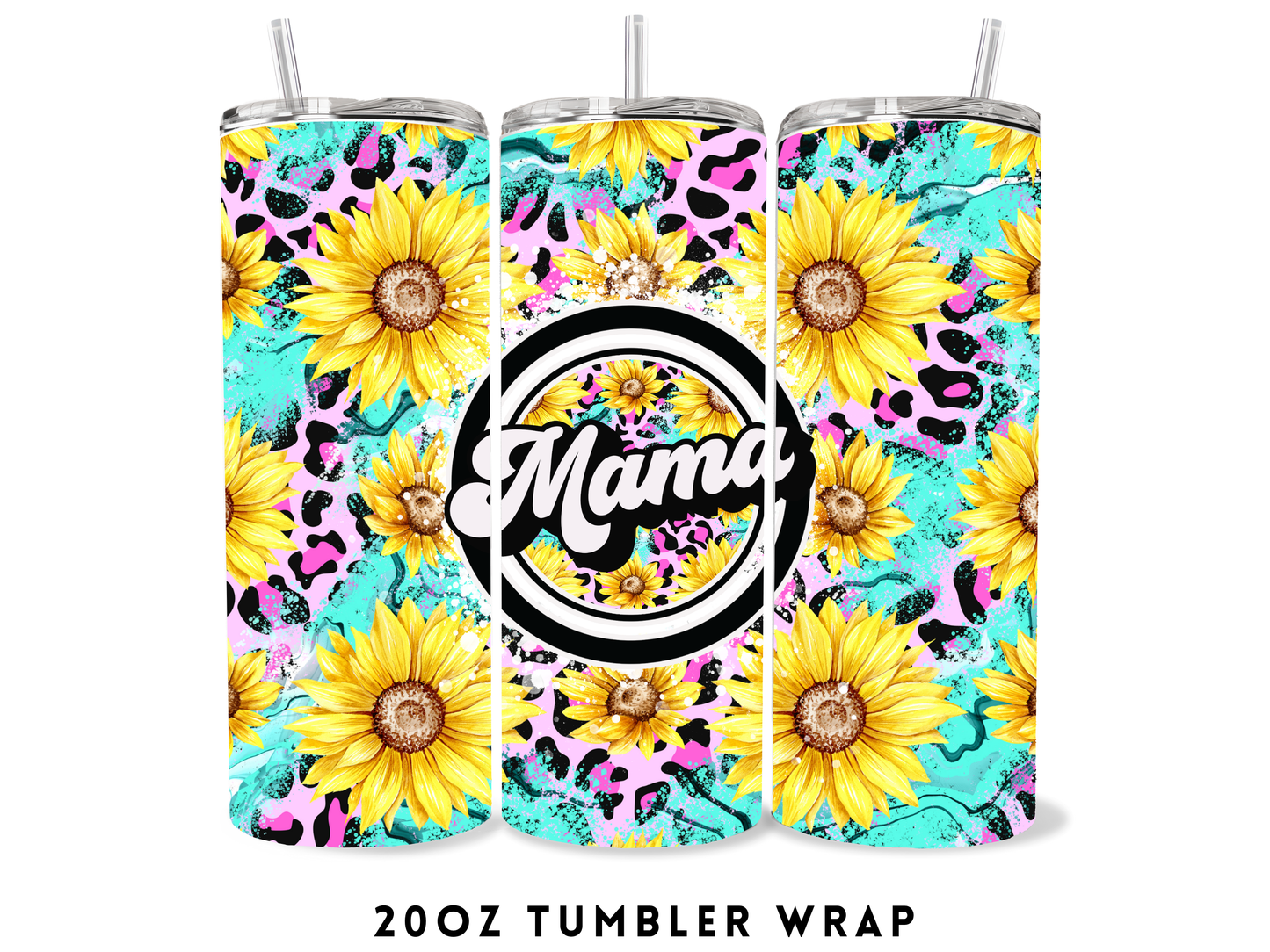 20oz SUBLIMATION TRANSFER- COLORFUL MAMA SUNFLOWERS