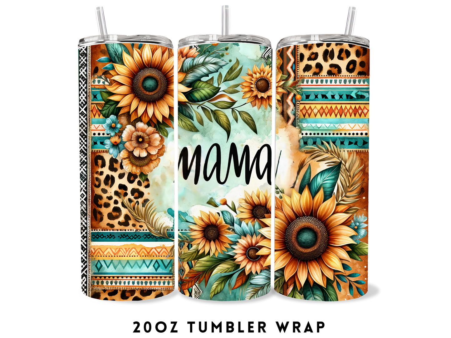 20oz SUBLIMATION TRANSFER- MAMA SUNFLOWERS