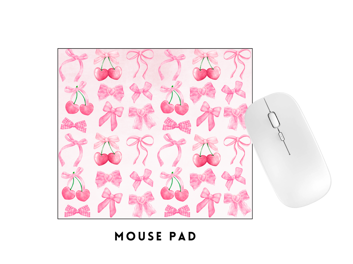 MOUSE PAD TRANSFER- CHERRIES AND BOWS