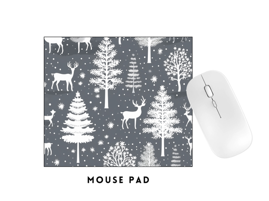 MOUSE PAD TRANSFER- GREY CHRISTMAS THINGS