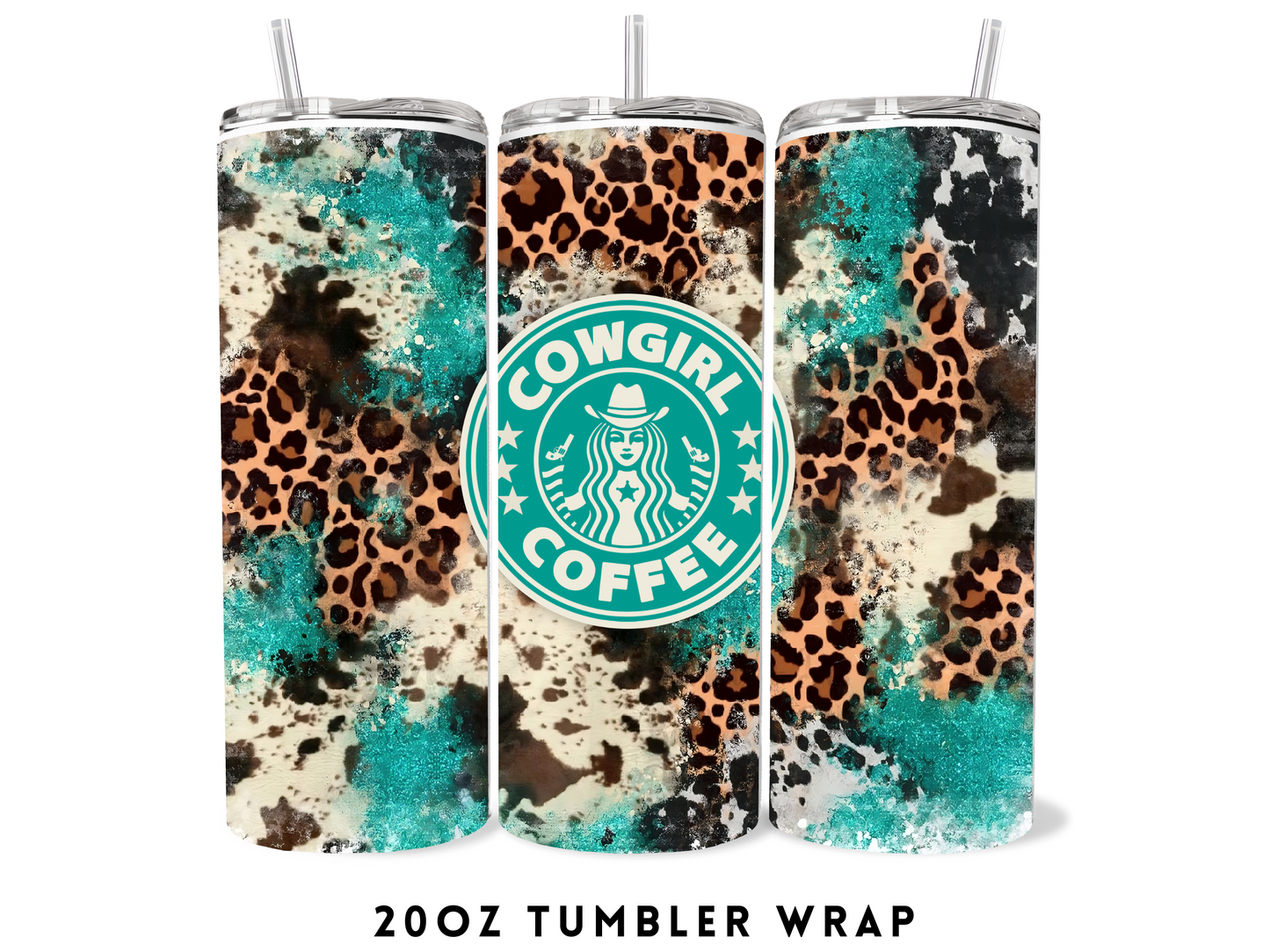 20oz SUBLIMATION TRANSFER- COWFIRL COFFEE