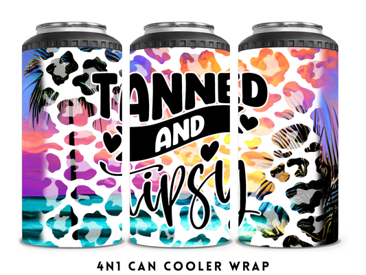 4n1 CAN COOLER- TANNED AND TIPSY