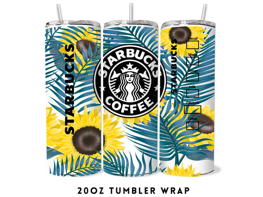 20oz SUBLIMATION TRANSFER- SUNFLOWER SBUCKS