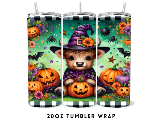 20oz SUBLIMATION TRANSFER- CUTE HALLOWEEN HEIFER