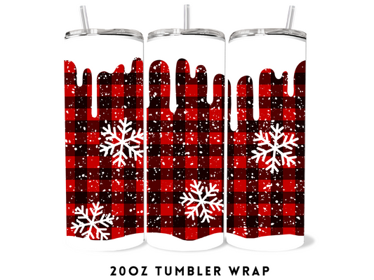 20oz SUBLIMATION TRANSFER- FLANNEL SNOWFLAKES