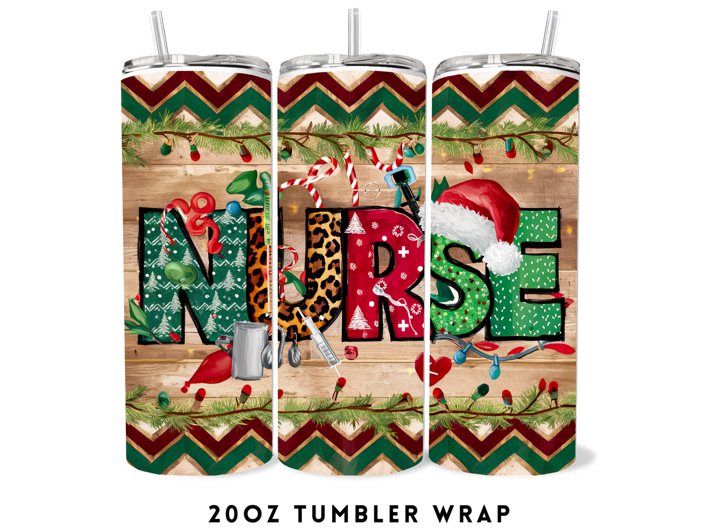 20oz SUBLIMATION TRANSFER- CHRISTMAS NURSE