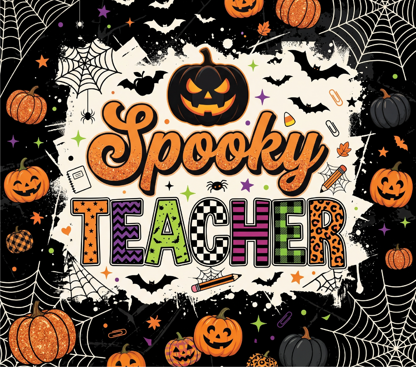 20oz SUBLIMATION TRANSFER- SPOOKY TEACHER