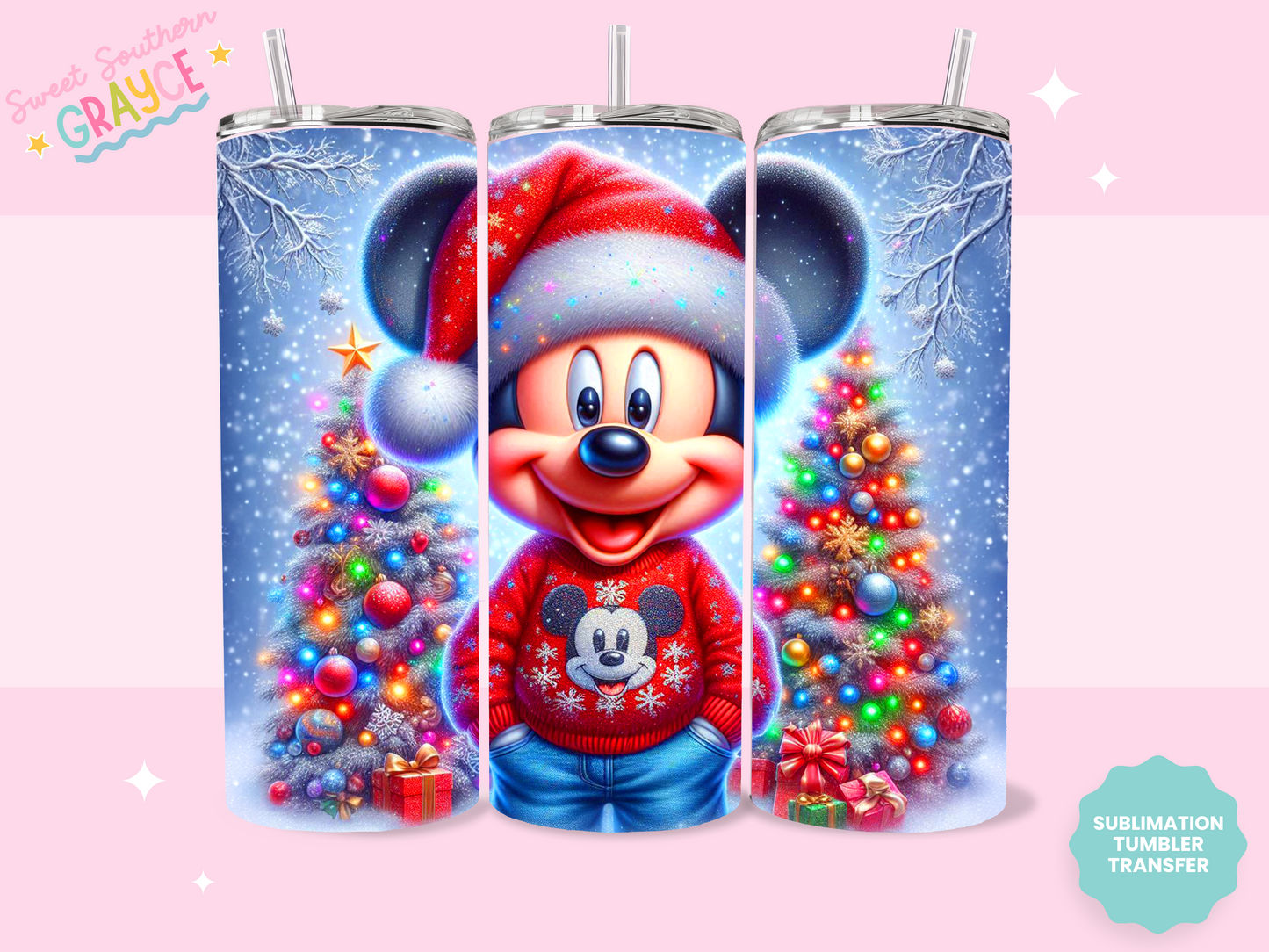 20oz SUBLIMATION TRANSFER - BOY MOUSE CHRISTMAS