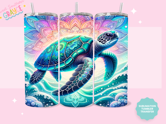 20oz SUBLIMATION TRANSFER - COLORFUL SEA TURTLE