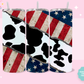 20oz SUBLIMATION TRANSFER - COW PRINT AMERICAN FLAG