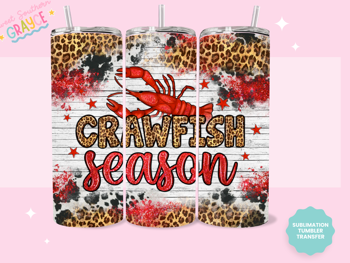 20oz SUBLIMATION TRANSFER - CRAWFISH SEASON