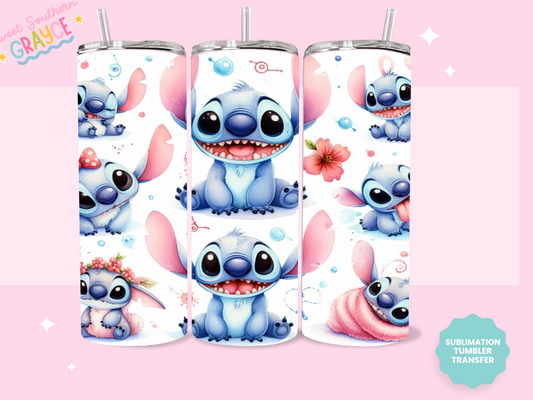 20oz SUBLIMATION TRANSFER - CUTE BLUE ALIEN