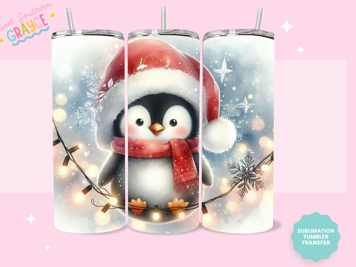 20oz SUBLIMATION TRANSFER - CUTE PENGUIN