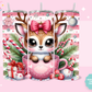 20oz SUBLIMATION TRANSFER - CUTE PINK REINDEER