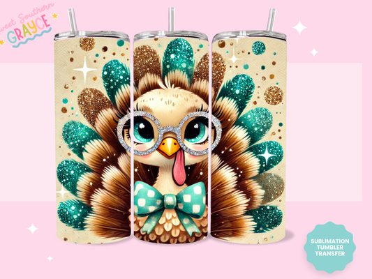 20oz SUBLIMATION TRANSFER - CUTE TURKEY