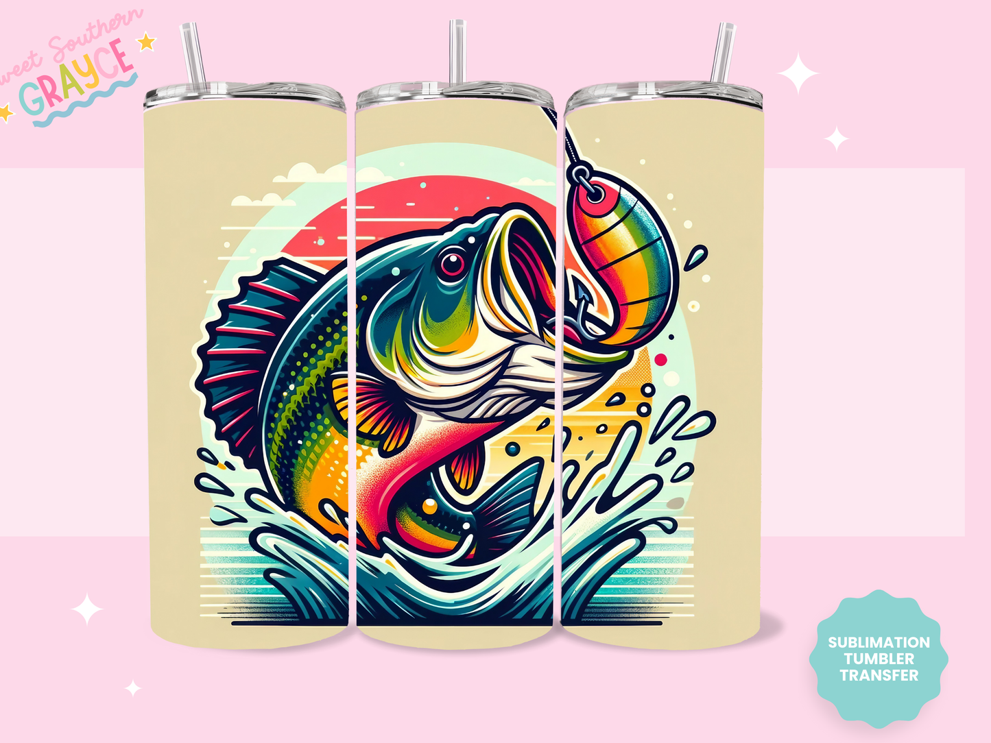 20oz SUBLIMATION TRANSFER - COLORFUL FISH