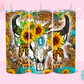 20oz SUBLIMATION TRANSFER - SUNFLOWER BULL SKULL