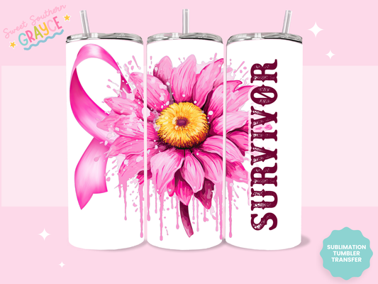 20oz SUBLIMATION TRANSFER - SURVIVOR SUNFLOWER