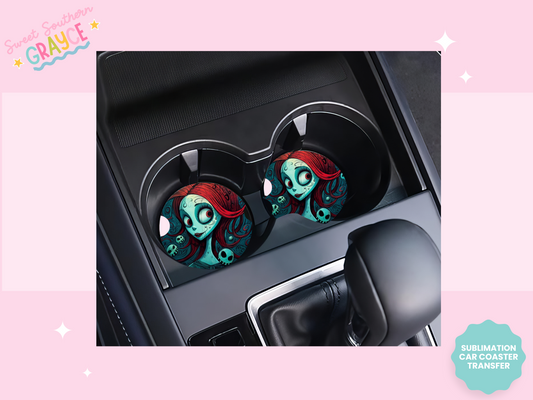 CAR COASTER SUBLIMATION TRANSFER - NIGHTMARE QUEEN