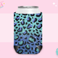 CAN KOOZIE SUB TRANSFER - BLUE AND PURPLE GLITTER CHEETAH