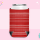 CAN KOOZIE SUB TRANSFER - RED CHRISTMAS PATTERN