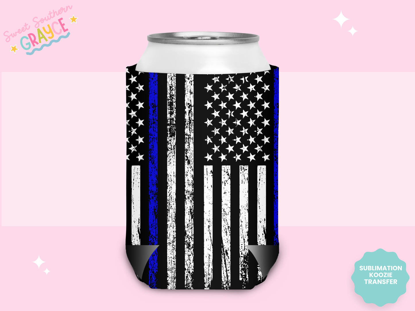 CAN KOOZIE SUB TRANSFER - THIN BLUE LINE