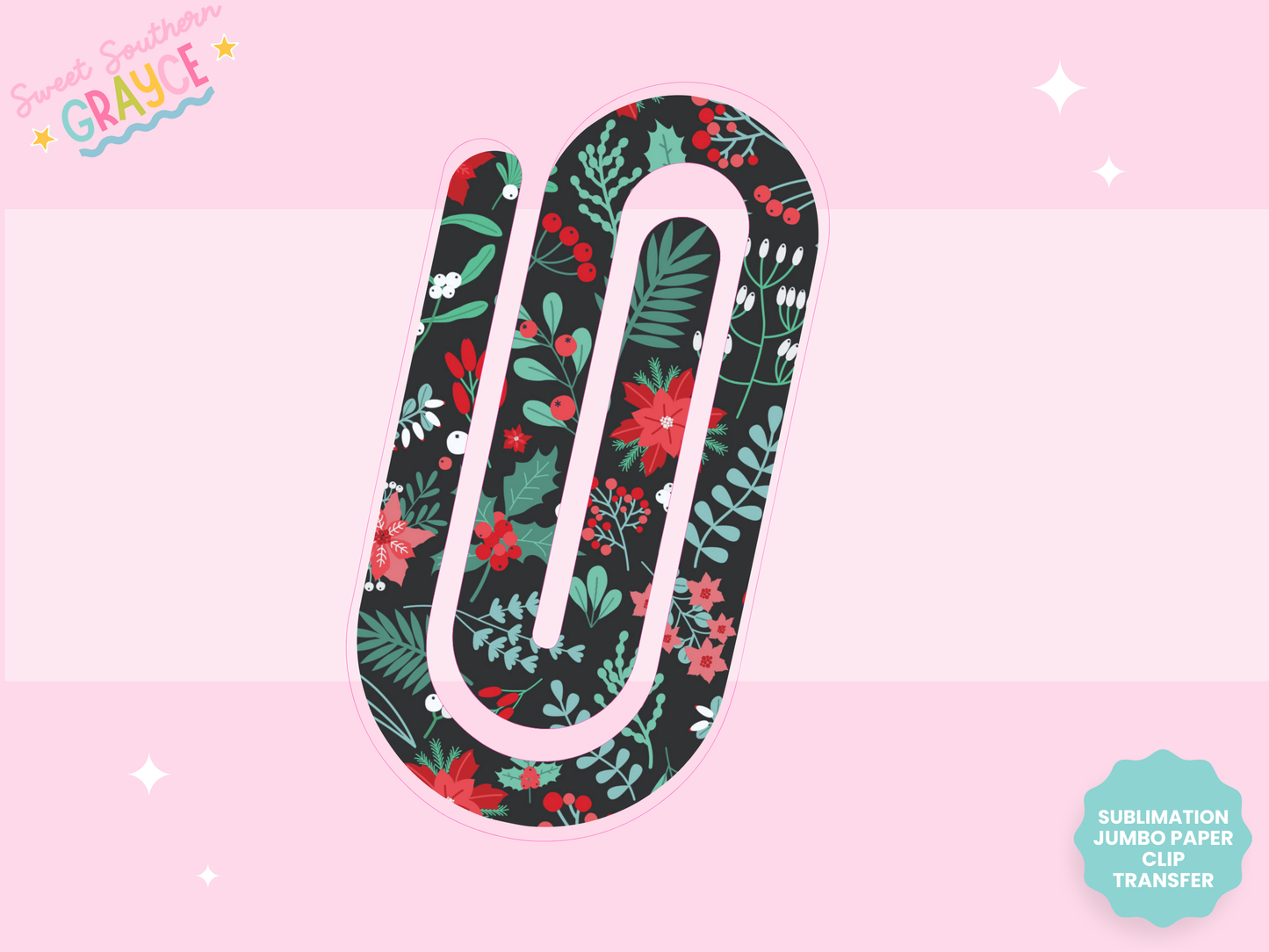 JUMBO PAPER CLIP SUB TRANSFER - CHRISTMAS FLOWERS