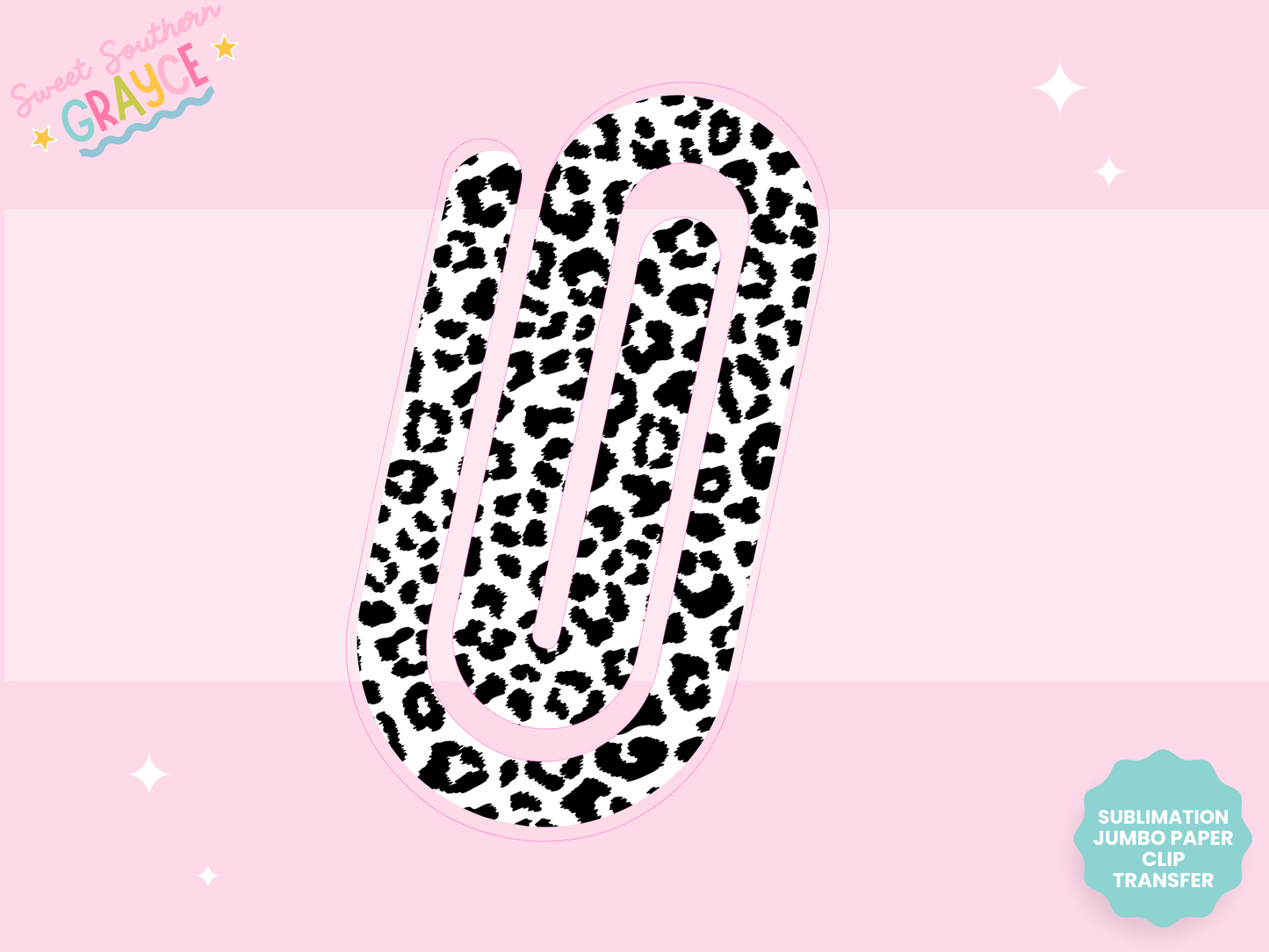 JUMBO PAPER CLIP SUB TRANSFER - BLACK CHEETAH