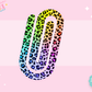 JUMBO PAPER CLIP SUB TRANSFER - OMBRE RAINBOW CHEETAH