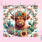 20oz SUBLIMATION TRANSFER - BOHO FLORAL HEIFER