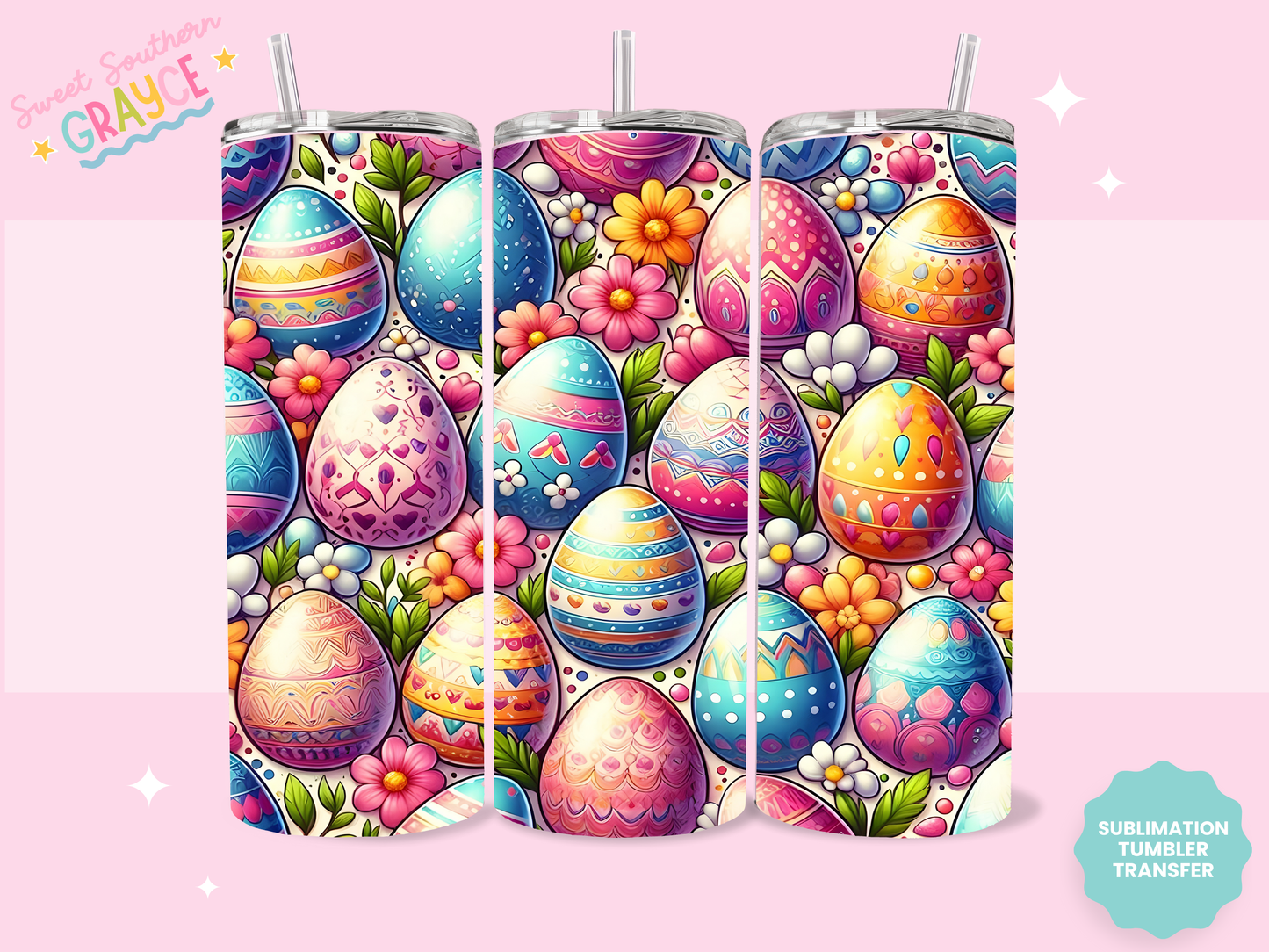 20oz SUBLIMATION TRANSFER - COLORFUL EASTER EGGS