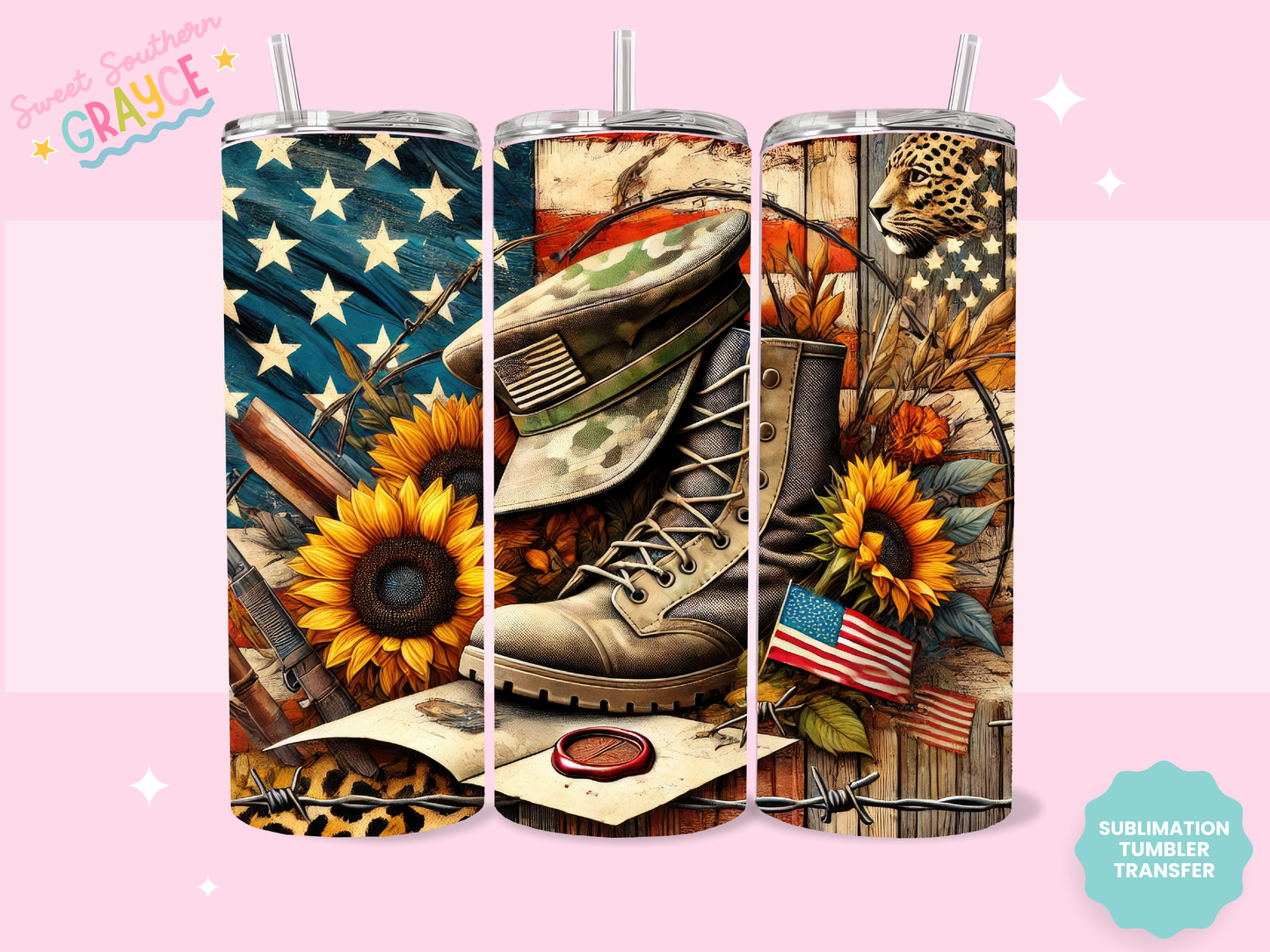 20oz SUBLIMATION TRANSFER - AMERICAN SOLIDER BOOTS