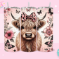 20oz SUBLIMATION TRANSFER - RUSTIC FLORAL HEIFER